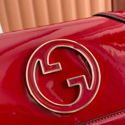 MEDIUM BLONDIE SHOULDER BAG 26.5 IN RED PATENT CALFSKIN