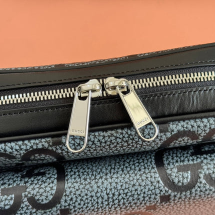 SMALL JUMBO CROSSBODY 23 IN GREY AND BLACK GRAINY GG LAMBSKIN