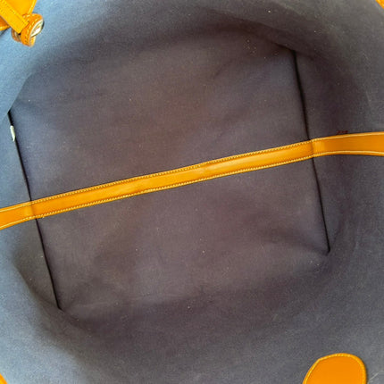 LARGE TOTISSIMA REVERSIBLE TOTE 30.5 IN DARK BLUE DENIM ONE SIDE GREY SUEDE