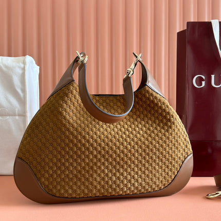 MEDIUM B SHOULDER BAG 42 IN BROWN GG SUEDE