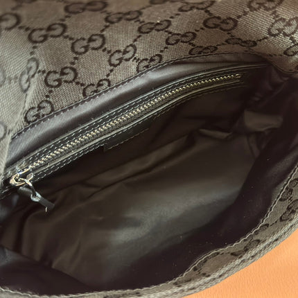 SMALL CROSSBODY BAG 19 IN BLACK CANVAS MONOGRAM LOGO