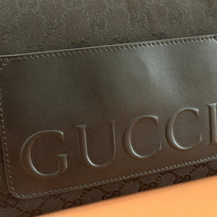 SMALL CROSSBODY BAG 19 IN BLACK CANVAS MONOGRAM LOGO