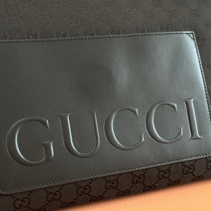 LARGE CROSSBODY BAG 36 IN BLACK CANVAS