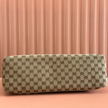 LARGE CROSSBODY BAG 36 IN BEIGE AND DARK BROWN CANVAS MONOGRAM LOGO