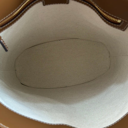 73 MEDIUM BUCKET BAG 27.5 IN BROWN SMOOTH CALFSKIN