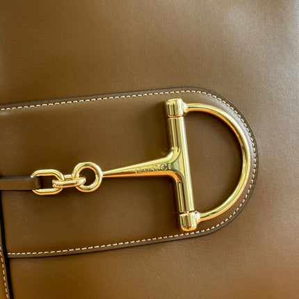 73 MEDIUM BUCKET BAG 27.5 IN BROWN SMOOTH CALFSKIN