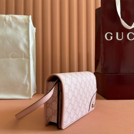 EMBLEM WALLET GG MONOGRAM 20 IN LIGHT PINK SMOOTH CALFSKIN