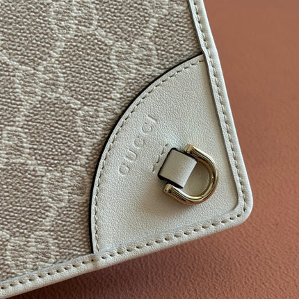 EMBLEM WALLET GG MONOGRAM 20 IN BEIGE AND WHITE SMOOTH CALFSKIN