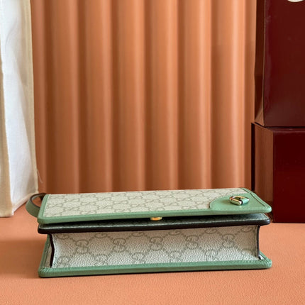 EMBLEM WALLET GG MONOGRAM 20 IN SAGE GREEN SMOOTH CALFSKIN