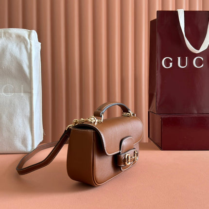 SMALL HORSEBIT 1955 SHOULDER BAG 22.6 IN BROWN CALFSKIN