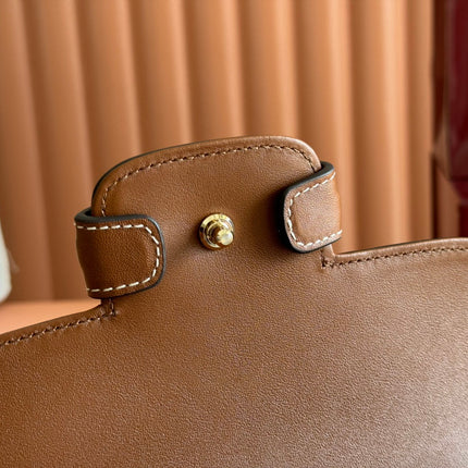 SMALL HORSEBIT 1955 SHOULDER BAG 22.6 IN BEIGE/EBONY GG WITH BROWN CALFSKIN TRIM