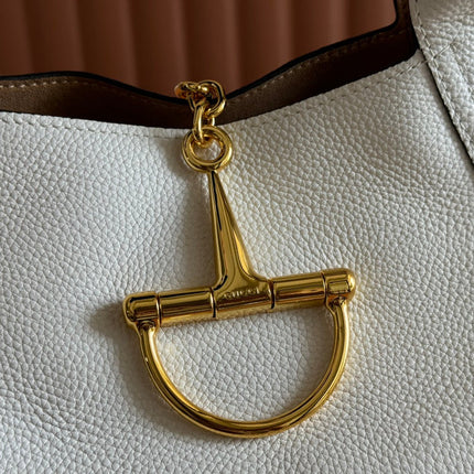 MEDIUM SOFTBIT MAXI SHOULDER BAG 27.5 IN OFF WHITE GRAINY LAMBSKIN