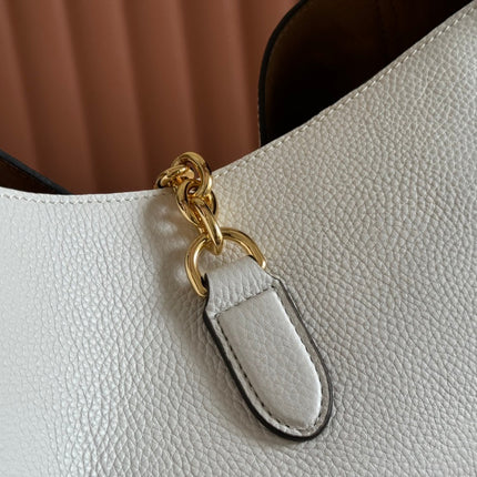 SOFTBIT MAXI SHOULDER BAG 46 IN WHITE GRAINY LAMBSKIN