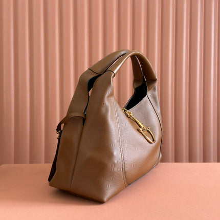 SOFTBIT MAXI SHOULDER BAG 46 IN BROWN GRAINY LAMBSKIN