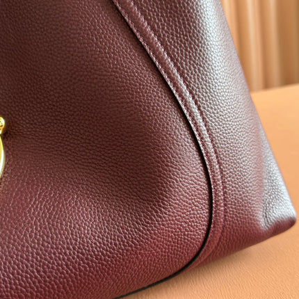 SOFTBIT MAXI SHOULDER BAG 46 IN BURGUNDY GRAINY LAMBSKIN