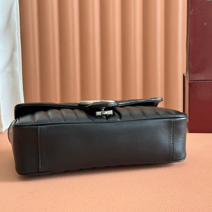 MARMONT SMALL SHOULDER BAG 26 IN BLACK LAMBSKIN