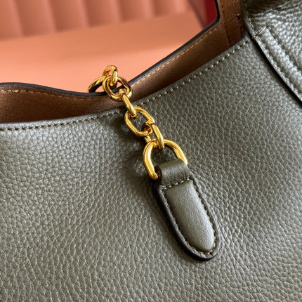 MEDIUM SOFTBIT MAXI SHOULDER BAG 27.5 IN DARK GREEN GRAINY LAMBSKIN