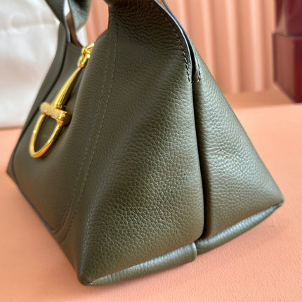 MEDIUM SOFTBIT MAXI SHOULDER BAG 27.5 IN DARK GREEN GRAINY LAMBSKIN