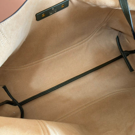 SOFTBIT MAXI SHOULDER BAG 46 IN DARK GREEN GRAINY LAMBSKIN