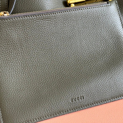 SOFTBIT MAXI SHOULDER BAG 46 IN DARK GREEN GRAINY LAMBSKIN