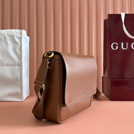 MEDIUM EMBLEM CROSSBODY BAG 29 IN BROWN CALFSKIN