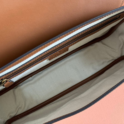 MEDIUM EMBLEM CROSSBODY BAG 29 IN BROWN CALFSKIN