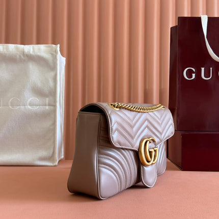 MARMONT SHOULDER BAG 31 IN BEIGE CALFSKIN GOLD CHAIN