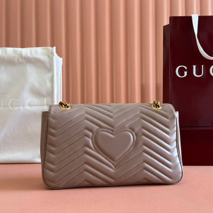 MARMONT SHOULDER BAG 31 IN BEIGE CALFSKIN GOLD CHAIN