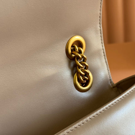 MARMONT SHOULDER BAG 31 IN BEIGE CALFSKIN GOLD CHAIN