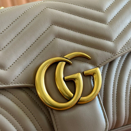 MARMONT SHOULDER BAG 31 IN BEIGE CALFSKIN GOLD CHAIN