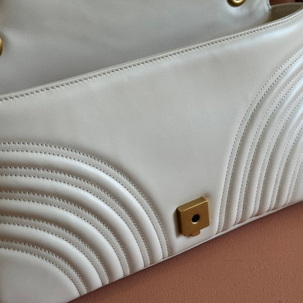 MARMONT SHOULDER BAG 31 IN WHITE CALFSKIN GOLD CHAIN