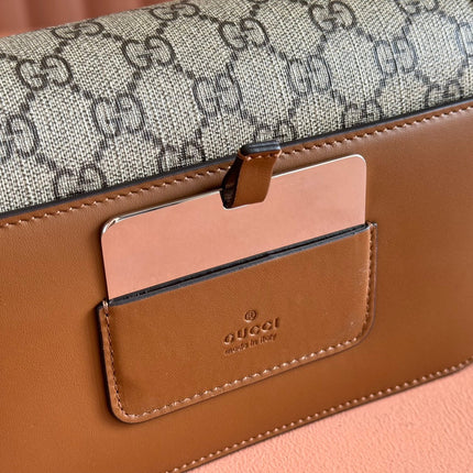 GO SMALL SHOULDER BAG 21.5 IN DARK GREY BROWN CALFSKIN