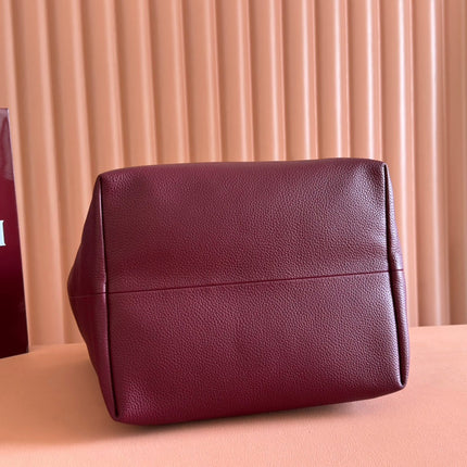 MEDIUM TOTISSIMA REVERSIBLE TOTE BAG 30 IN ROSSO ANCORA RED CALFSKIN BEIGE AND BROWN GG CANVAS ON SIDE