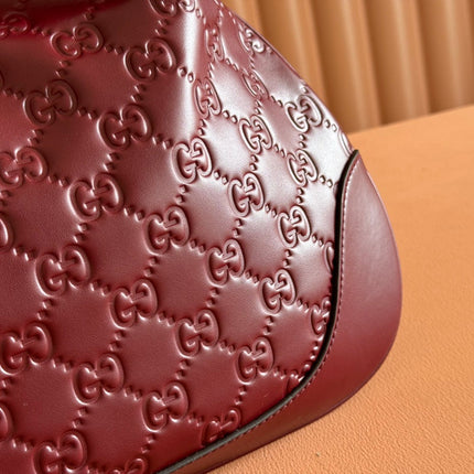 MEDIUM B SHOULDER BAG 42 IN ROSSO ANCORA RED GG EMBOSSED CALFSKIN