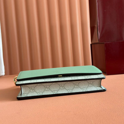 EMBLEM WALLET ON CHAIN 20 IN SAGE GREEN SMOOTH CALFSKIN