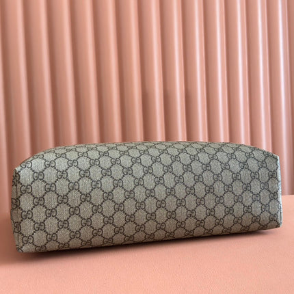 MEDIUM TOTE BAG 38 IN BEIGE AND BROWN GG COATED FABRIC WHITE CALFSKIN