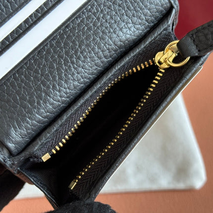 EMBLEM MINI WALLET 11 IN BLACK GG GRAINY CALFSKIN