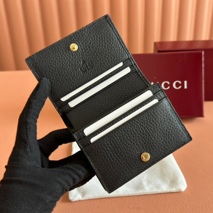 EMBLEM MINI WALLET 11 IN BLACK GG GRAINY CALFSKIN