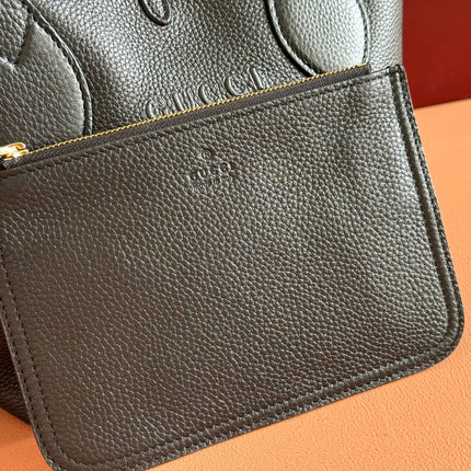 SMALL TOTISSIMA REVERSIBLE TOTE BAG 21 IN BLACK CALFSKIN BROWN BEIGE GG CANVAS