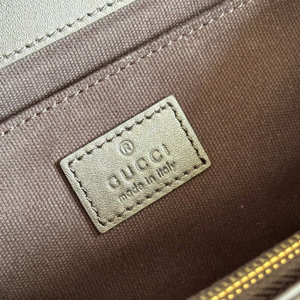 GO SMALL SHOULDER BAG 21.5 IN BLACK GG CANVAS GOLD HARDWARE