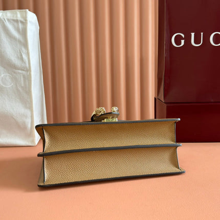 GUCCI 25S DIONYSUS WALLET 28 IN SAND BROWN CALFSKIN