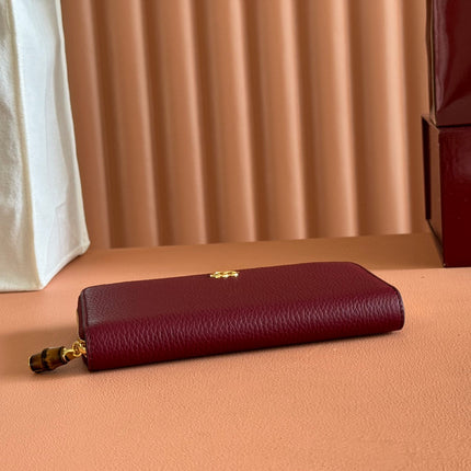 GG 25S MARMONT WALLET 19 IN RED CALFSKIN GOLD HARDWARE