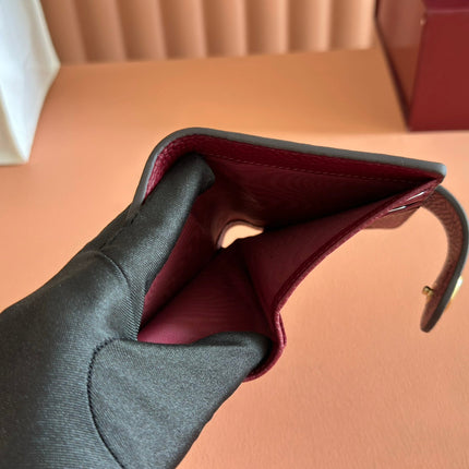 GG 25S MARMONT WALLET 13 IN RED CALFSKIN GOLD HARDWARE