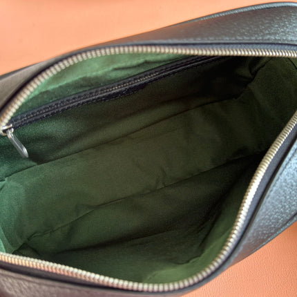 GUCCI 25S OPHIDIA CROSSBODY BAG 28 IN BLACK CALFSKIN