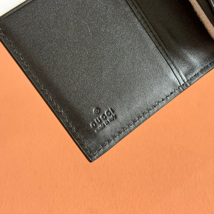 GUCCI 25S MARMONT WALLET BAG 10 IN BLACK CALFSKIN