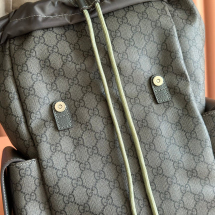 GUCCI 25S OPHIDIA MEDIUM BACKPACK 40 IN GREEN GRAY CALFSKIN