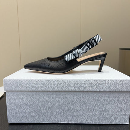 DIOR HIGH SLINGBACK 25S 50 MM IN BLACK CALFSKIN
