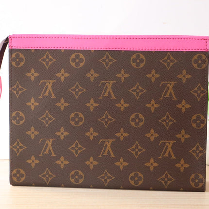 LV 25S POCHETTE VOYAGE 26 IN PONDICHERY PINK MONOGRAM MACASSAR COATED CANVAS