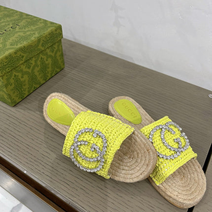 GG INTERLOCKING G ESPADRILLE LEMON FABRIC