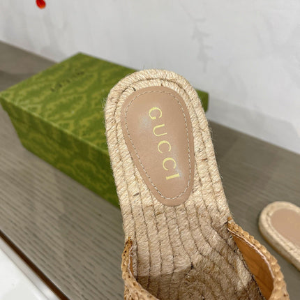 GG INTERLOCKING G ESPADRILLE COPPER FABRIC